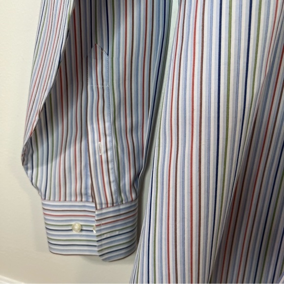 Jos. A. Bank Blue and White Casual Button Down Shirt - Picture 6 of 7